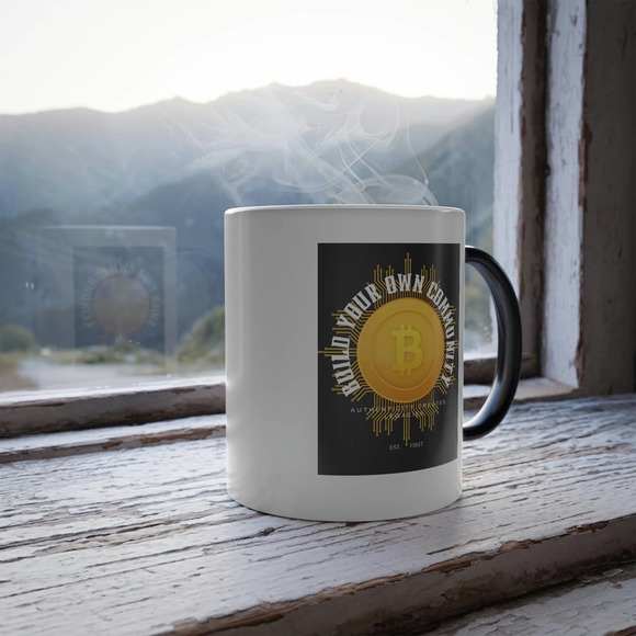 Build Community Bitcoin Crypto Color Changing Coffee Tea Cup Mug 11oz - Picture 7 of 8
